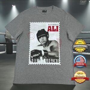 OFFICIAL Muhammad Ali Boxing Legend Postage Stamp MEN'S LARGE T-Shirt Merch NWT